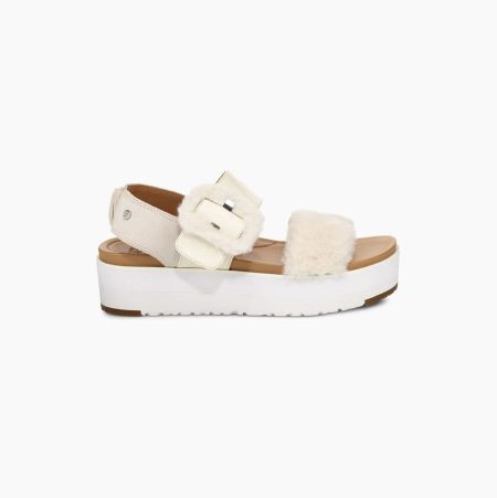 UGG Le Fluff Red/White Sandals for Women (KTIZ19503)